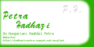 petra hadhazi business card